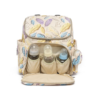 PLAYMAX <b>Large</b> Capacity Mom Backpack Lightweight Stroller Hanging <b>Bag</b> Multi Function Bottle Insulated <b>Changing</b> Pad Baby Polyester - Product Image 2