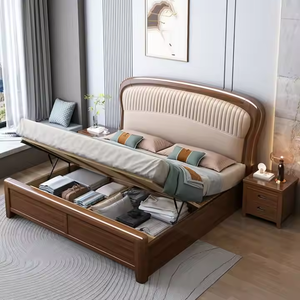 <span class=keywords><strong>Cama</strong></span> Moderna <span class=keywords><strong>de</strong></span> Madera con Cabecera Acolchada, Diseño con Almacenamiento, Estructura <span class=keywords><strong>de</strong></span> Madera Maciza para Muebles <span class=keywords><strong>de</strong></span> Dormitorio <span class=keywords><strong>de</strong></span> Lujo - Product Image 5