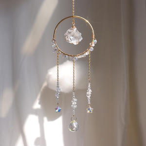 Feng Shui Design Style fête des mères <span class=keywords><strong>carillon</strong></span> éolien en cristal et attracteur de lumière du soleil décorations de pendentif en cristal de gravier naturel - Product Image 3