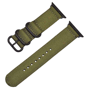 Cinturino di Lusso per Uomo in Nylon e Tela, Tessuto Denim Kaki, Cinturino a Sgancio Rapido per Smartwatch, Sostituzione per <span class=keywords><strong>Apple</strong></span> - Product Image 1