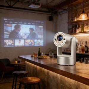 Projecteur de cinéma maison portable, système Android, 1 Go de RAM, 8 Go de ROM, projecteur vidéo HD 720P avec batterie rechargeable, projecteur intelligent - Product Image 1