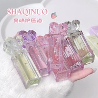 SHAQINUO Huile à lèvres transparente aux fruits, hydratante, atténuant les ridules, avec gloss, base de rouge à lèvres liquide incolore