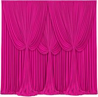 Rideaux de fond de scène plissés couleur ivoire pour mariages, baby showers, anniversaires, décorations de fond personnalisables