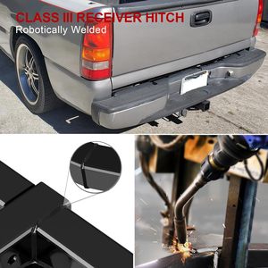 Attelage de remorquage arrière en acier au carbone noir avec revêtement en poudre APS, classe 3, pour GMC 1500 Chevrolet Silverado - Product Image 4