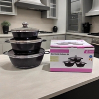 Ensemble de casseroles en aluminium moulé sous pression de haute qualité pour la cuisine, 6 pièces, antiadhésif, casseroles, faitout, ensemble de casseroles