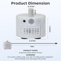Großhandel OEM ODM Mini-Wasserpumpe USB-Betrieben Ultra-Leise Tauchpumpe Lebensmittelechtes ABS Ersatzpumpe für Katzenbrunnen