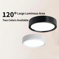 Plafonnier LED ultra-plat à montage en surface, sans découpe, en aluminium, éclairage moderne pour maison et bureau, boîtier noir et blanc