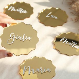 Usine en gros 20 pièces moderne or acrylique cartes <span class=keywords><strong>de</strong></span> <span class=keywords><strong>place</strong></span> 3.2 pouces signe <span class=keywords><strong>de</strong></span> Table pour mariage réception fête événement bricolage nom lieu - Product Image 4