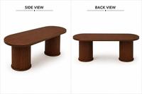 Table à manger ovale de luxe nordique en bois massif pour appartements, mobilier de salle à manger moderne et simple pour la maison