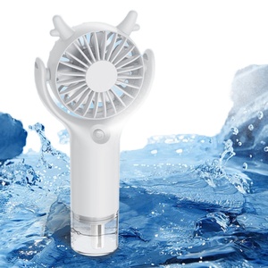 Handheld Mini USB Fan Cartoon Neck-Hanging Foldable Plastic <b>Three</b>-Speed Spray Fan Touch Control English - Product Image 4