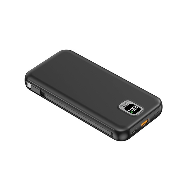 Hot Selling 10000mAh High Capacity AC Plug Power Bank Built-In Dual Cable PD22.5W Fast Charging Li-polymer Battery Phone Charger
