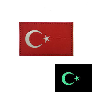 Kain bordir bendera Turki taktis moral patch dengan <span class=keywords><strong>Hook</strong></span> <span class=keywords><strong>Loop</strong></span> pengikat di belakang - Product Image 6