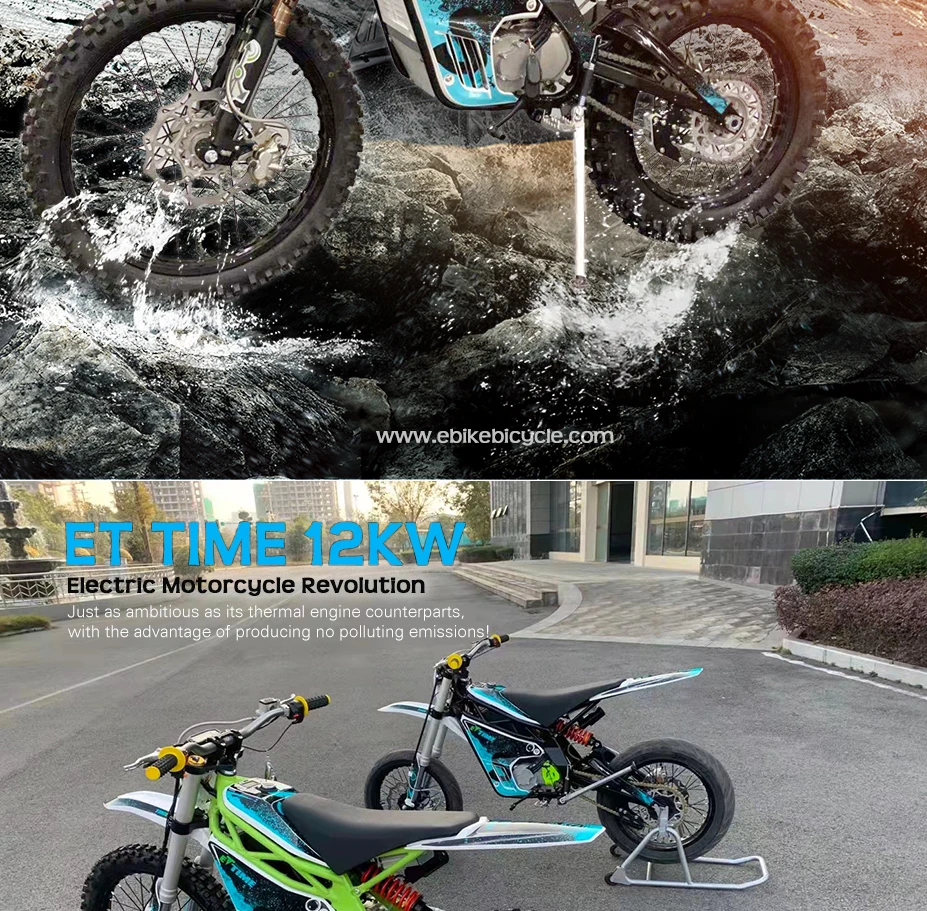 12kw High Power Light Mountain Blue E Motor Bike Electric Dirt Bike For Adults