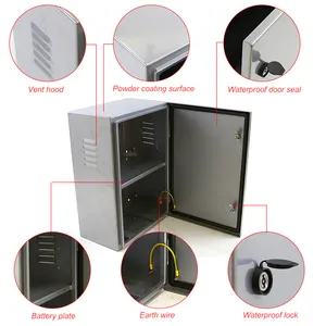 Support de contrôle électrique en aluminium, armoire avec panneau solaire, 2 v, IP66