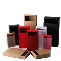 Boîte à tiroir pliable en papier kraft, logo imprimé offset transparent personnalisé, boîte cadeau couleur, vente en gros