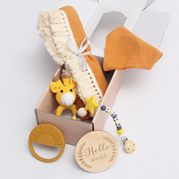 Coffret Cadeau Boîte à Dents de Bébé en Peluche, Ensemble Bain et Sucette pour Nouveau-né et Nourrisson avec Jouet Sonore Animal