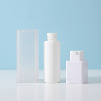 Flacon pompe rotatif sous vide pour lotion, en plastique PP avec surface givrée ASPP, pour emballage de soins de la peau et crème de voyage