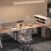 Poste de travail modulaire pour bureau ouvert avec écran de séparation et armoire de rangement, mobilier de bureau commercial, table de travail exécutive
