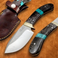 Couteau de chasse et de camping artisanal SIZZCO, lame fixe en acier D2, couteau Cattleman OEM EDC avec étui en cuir, meilleur cadeau