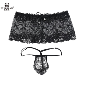 Boxer taille 3XL taille basse pour homme Slip sexy en soie glacée avec dentelle sur le devant Caleçon arrière en maille <span class=keywords><strong>Grande</strong></span> pochette Respirant Spandex Gay Perspective - Product Image 2