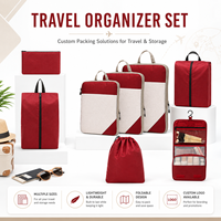 Set Kubus Pengemas Perjalanan Kompresi Premium 8pcs Tahan Air untuk Pengatur Bagasi Bisnis OEM