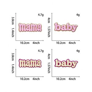 Nuevo Parche Termoadhesivo con Borde Dorado Brillante, Estilo Madre-Hijo, Bordado Exquisito Rosa, Mamá y Bebé - Product Image 3