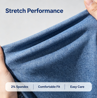 Tissu denim extensible 10OZ en stock usine 78% Coton 18% Polyester 2% Rayonne 2% Spandex 66/67" Respirant Résistant à l'abrasion