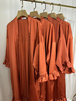 Robes de demoiselle d'honneur personnalisées à volants, personnalisation, robe de mariée en soie, robe de soirée de mariage, robe à volants en satin, kimono doux pour femmes