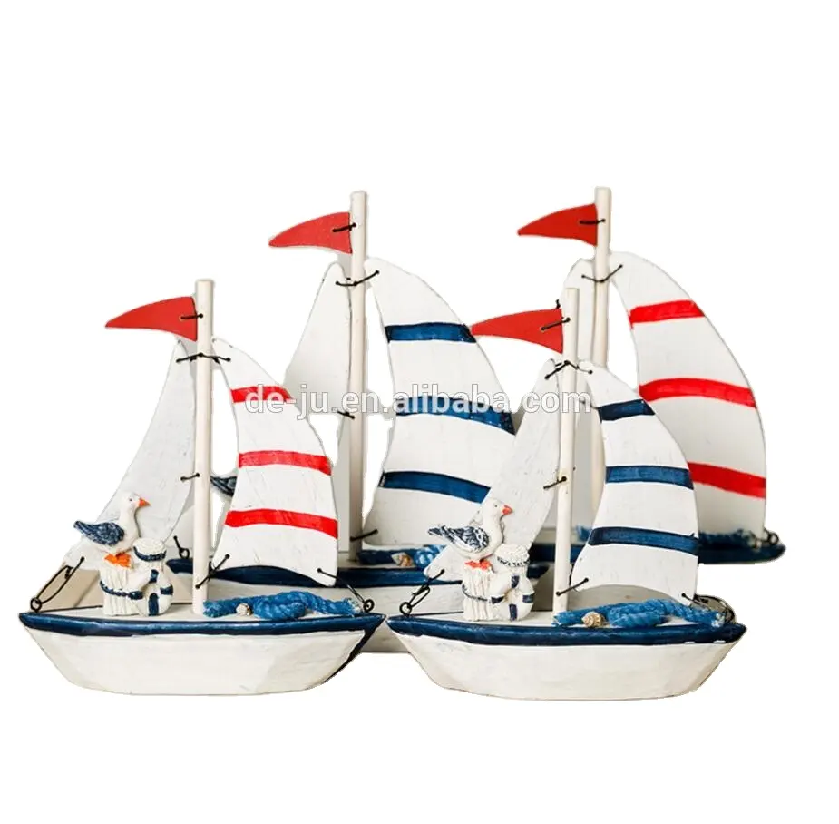 Wholesale Cheap Wooden Craft Ornaments Household Decoration Sailboat Model