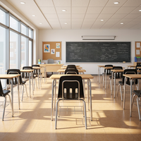 Ensemble de bureaux, chaises et tables combinés pour les écoles de formation modernes