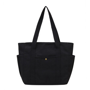 Bolsa de Lona de Gran Capacidad para Niños, para el Trabajo, la Escuela, con un Alto Nivel de Estética, Versátil, para Viajes Diarios, Estilo Literario, de un Solo Hombro - Product Image 4