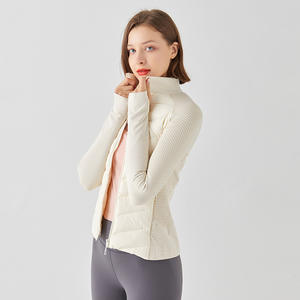Yoga sport doudoune femmes manteau de course court petits vêtements rembourrés en coton chaud coupe-vent élastique vêtements de fitness - Product Image 2