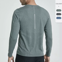 T-shirt à manches longues pour homme en polyester et élasthanne, uniformes avec logo brodé personnalisé, séchage rapide pour la restauration et les bars