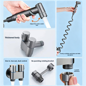 Moderno Kit de <span class=keywords><strong>Ducha</strong></span> Bidé de Acero Inoxidable Montado en la Pared <span class=keywords><strong>con</strong></span> Presión de Agua Ajustable, Fácil Instalación <span class=keywords><strong>para</strong></span> Hotel - Product Image 4