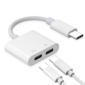 USB 3,1 Type-C 2 в 1, 3,5 мм, аудио разъем для наушников, адаптер, оплетка, экранирующий пластиковый зарядный кабель, чип DAC для мобильного телефона - Product Image 1