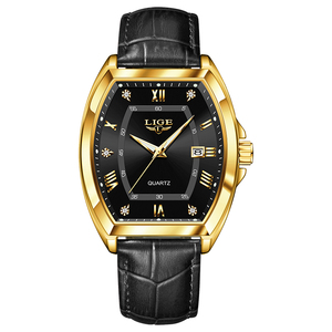 LIGE Montres pour hommes Luxe Original Top Brand Quartz Watch for Men Cuir Waterproof Luminous Diamond Dial Date Male Wristwatch - Product Image 3