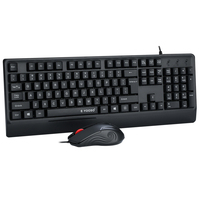 Clavier et souris filaires de bureau 104 touches, ensemble clavier et souris ergonomique filaire USB pour ordinateur PC