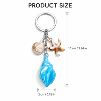 Porte-clés Coquillage de Plage, Étoile de Mer Irisée, Breloques Étoile à Cinq Branches, Pendentif de Sac DIY, Cadeaux pour Filles, Étudiantes, Amies