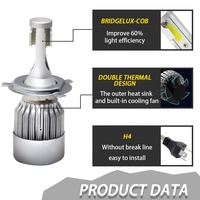Phare de voiture, ampoule LED C6 H4 H13 9005 9006 H1 H3 H27 881 H11 12V