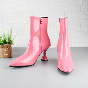 Stivali da Donna alla Moda Europea e Americana, in Pelle PU, Colore Caramella, Punta Affusolata, Tacco Alto Sottile, Stile Oversize - Product Image 6