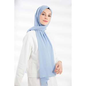 Voile en mousseline bleu ciel respirant et léger pour femme, accessoire de mode islamique - Product Image 1