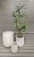 Pot de fleurs en fibre de verre sculpté à la main, style américain, design moderne, avec trou de drainage, écologique, léger, durable, 20L, pour centre commercial