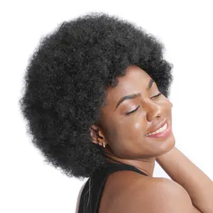 非洲微波卷曲蓬松短合成假发女性合成头发