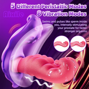 Dildo Masculino con Tapón Anal para Ano con 5 Funciones de Vibración Peristáltica y 8 Vibraciones, Tapón Anal para Principiantes, Juguetes Sexuales para Parejas - Product Image 2