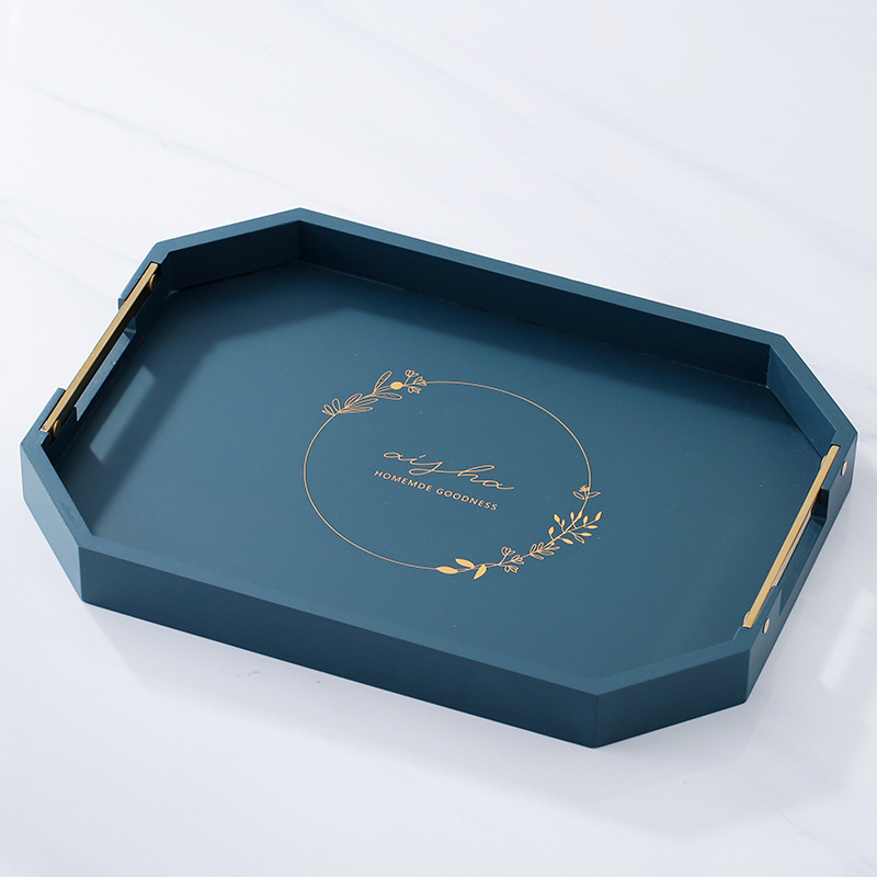 Eight-pointed star corolla blue tray