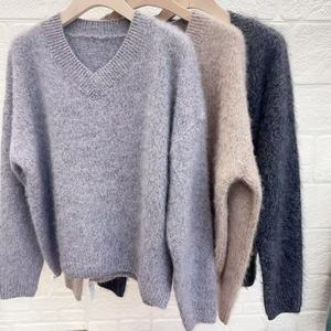 <span class=keywords><strong>Pull</strong></span> en laine tricoté pour <span class=keywords><strong>femme</strong></span>, doux pour la peau, <span class=keywords><strong>pull</strong></span> à <span class=keywords><strong>col</strong></span> en <span class=keywords><strong>V</strong></span>, <span class=keywords><strong>pull</strong></span> épais pour l'hiver, <span class=keywords><strong>prix</strong></span> d'usine - Product Image 4