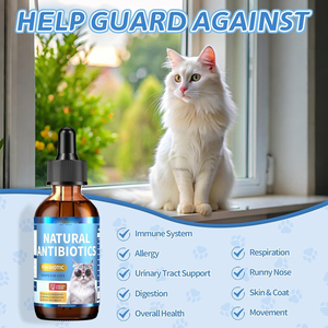 Suplemento de Antibióticos Naturales para Gatos, Gotas Líquidas con Prebióticos para el Alivio de la Picazón por Alergias, Apoyo Inmunológico, Problemas de la Piel y <span class=keywords><strong>UTI</strong></span> - Product Image 5