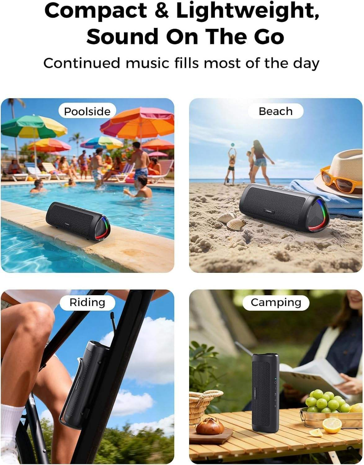 Camouflage Portable Wireless Speaker with Handle 20W Heavy Bass IPX6 Waterproof Soundbox for Camping Hiking Outdoor Travel · image 6