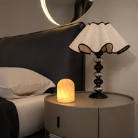 Lampe de table rechargeable en marbre de luxe, sans fil, LED tactile à intensité variable, lampe de chevet, charge USB-C, décoration moderne pour la maison