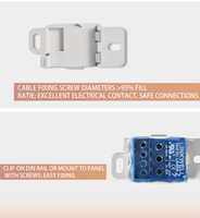 Bloque de Terminales de Distribución de Contacto de Cobre con Certificación CE, Conector de Entrada Múltiple y Salida Única, 80A 690V IP20 Linkwell LK80A 1 Pin